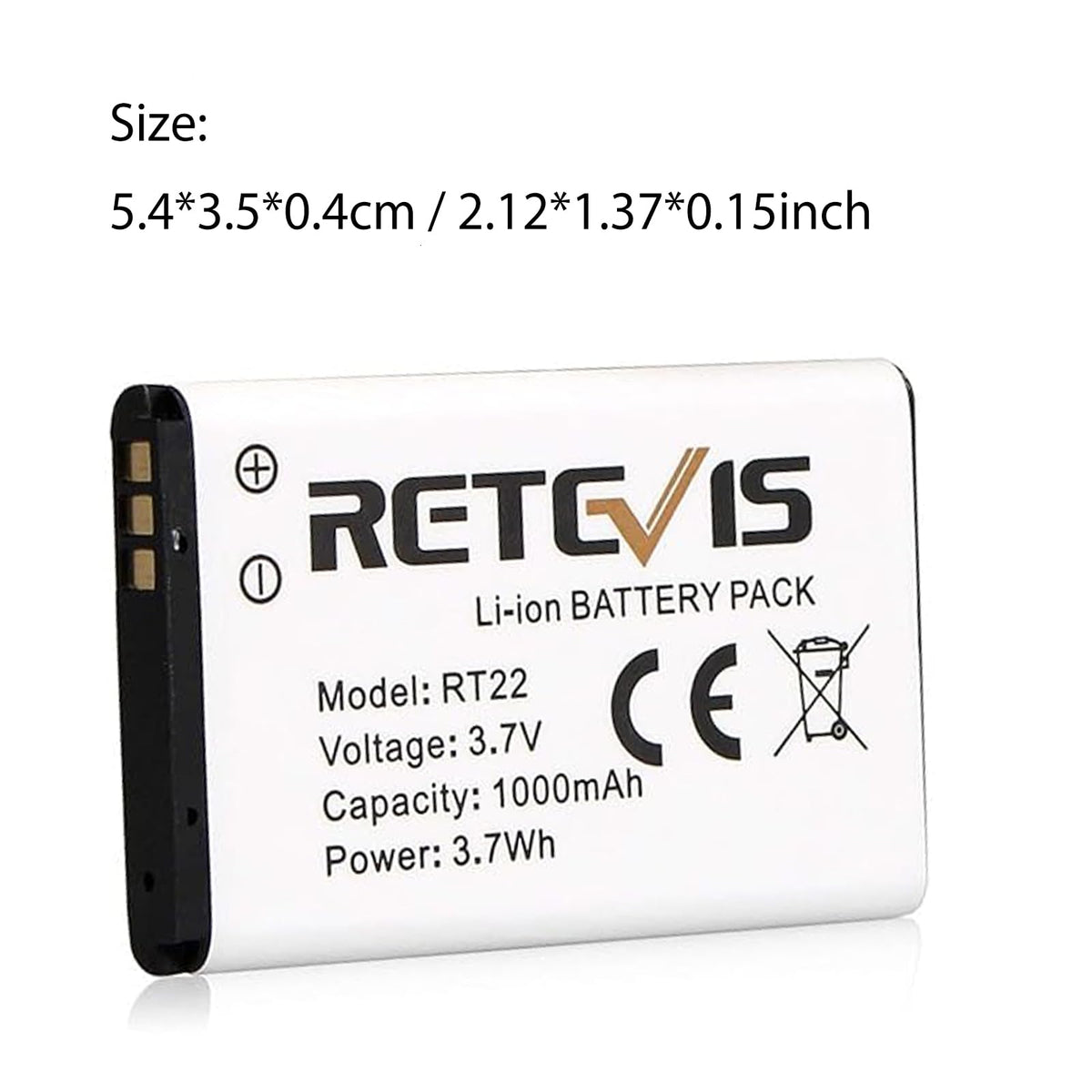 Retevis RT22 Walkie Talkies (4Pack) Bundle with Battery (4Pack),Portable 2 Way Radio, USB Charging, Handsfree Walkie Talkies for Adults Cruise Hiking Hunting Skiing