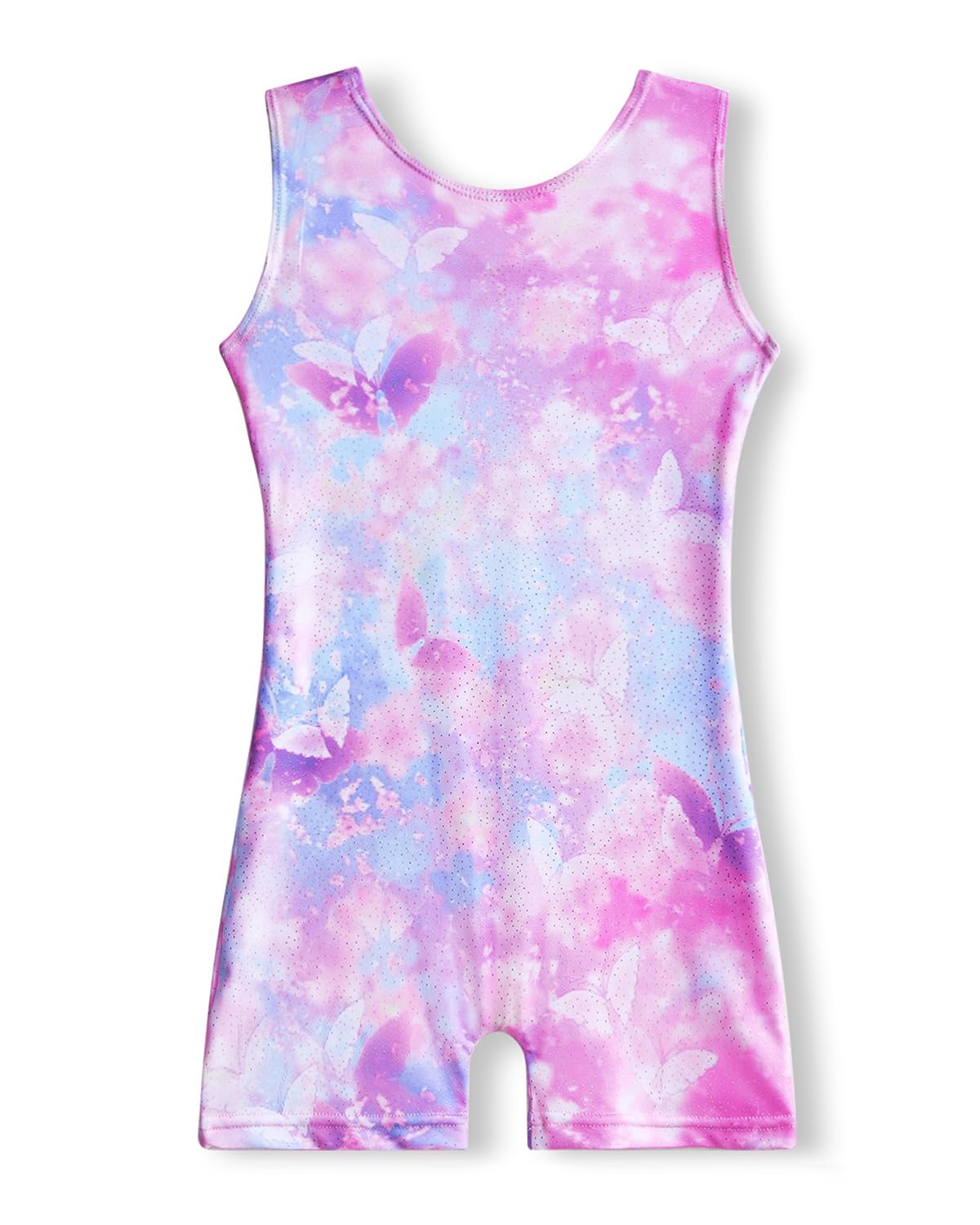 MYQFF 5t Gymnastics Leotard for Girls Dance Ballet Leotards for Kids Teens Biketards Tumbling Hip Hop Dance Outfits for Competition Training Performances Pink Purple Butterfly