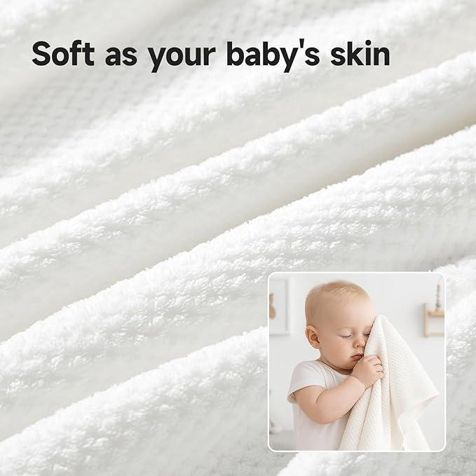REDKISS Ultra Soft 6 Piece Towel Set, Premium White Towels for Bathroom, Highly Absorbent, Quick Dry, Lightweight Bath Towels Set Collection, Includes 2 Bath Sheets, 2 Hand Towels, 2 Washcloths
