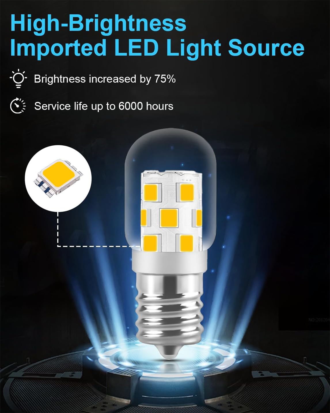 SerBion LED Microwave Light Bulb Under Hood 40W Equivalent-125V E17 Base for Whirlpool Microwave Light Bulb - 3W 400LM Dimmable Range Hood T7 Appliance Oven Light Bulbs, 2 Packs (2700K Warm White)