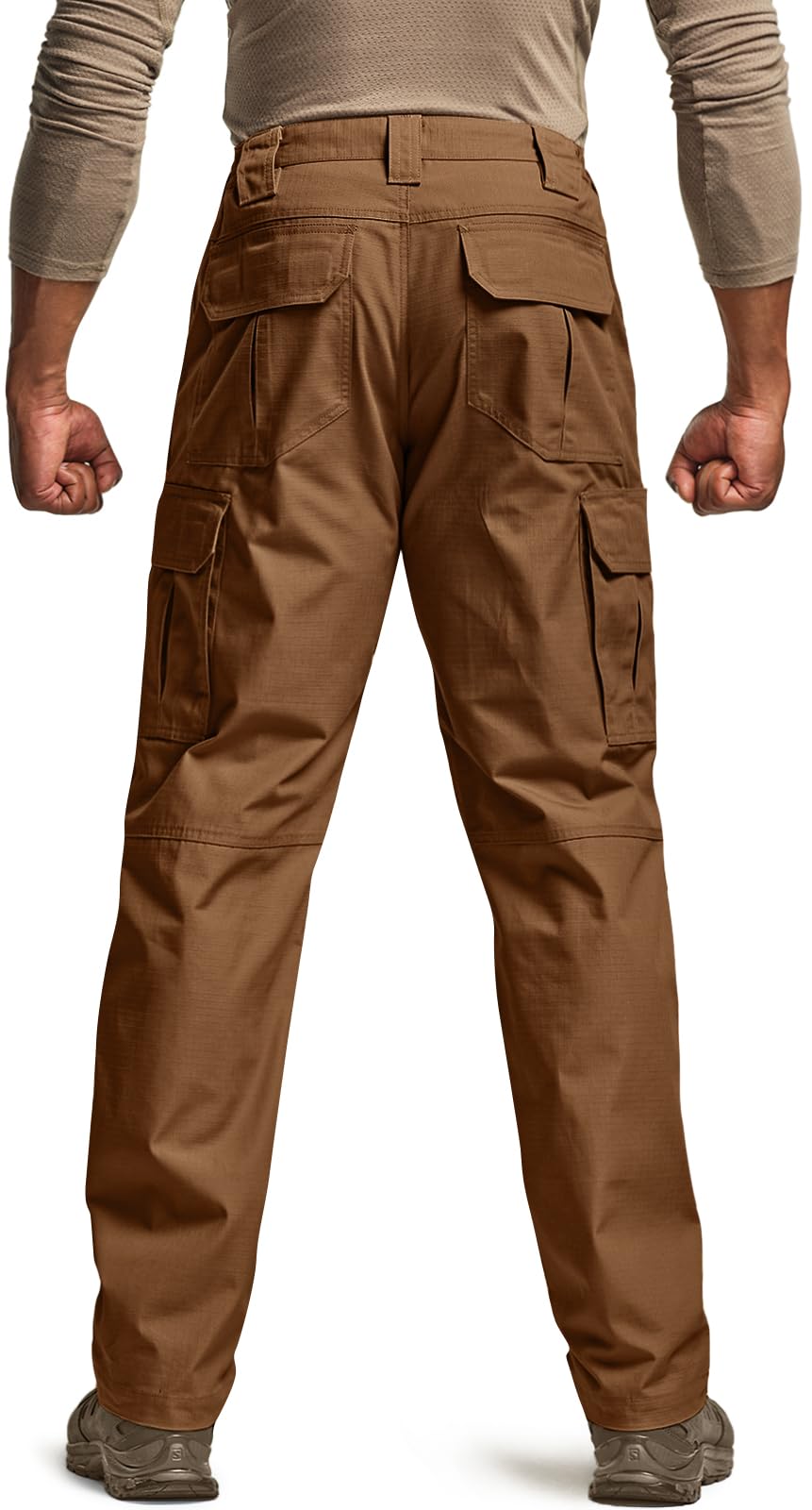 CQR Men's Tactical Pants, Water Resistant Ripstop Cargo Pants, Lightweight EDC Work Hiking Pants, Outdoor Apparel, Raider Copper Brown, 36W x 32L