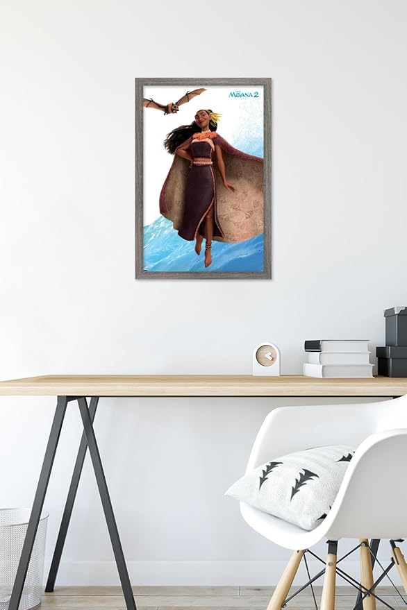 Trends International Disney Moana 2 - Matangi Wall Poster, 22.4L x 14.7W, Barnwood Framed Version