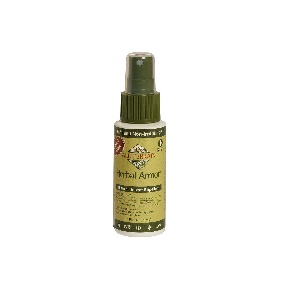 Herbal Armor DEET-Free Pump Spray 2 oz. Travel Size Insect Repellent, Plant-Based and All Natural, Safe for Family and Pets, Mosquito and Bug Protection
