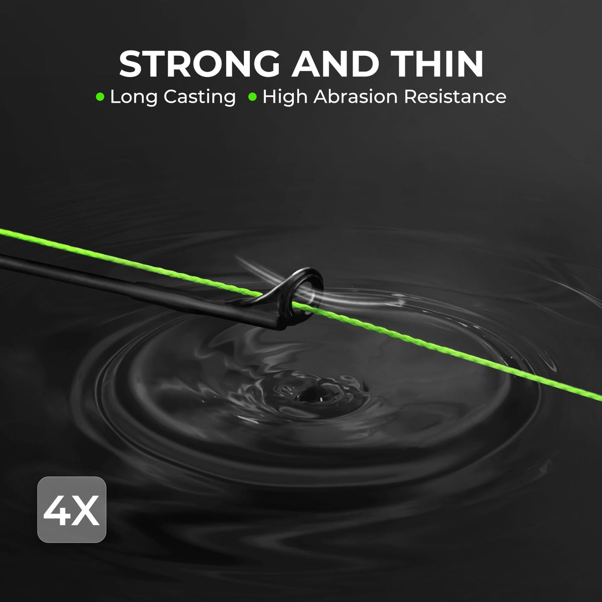 KastKing Superpower ColorShield Braided Fishing Line, Neon Green, 30LB, 150Yards, X4