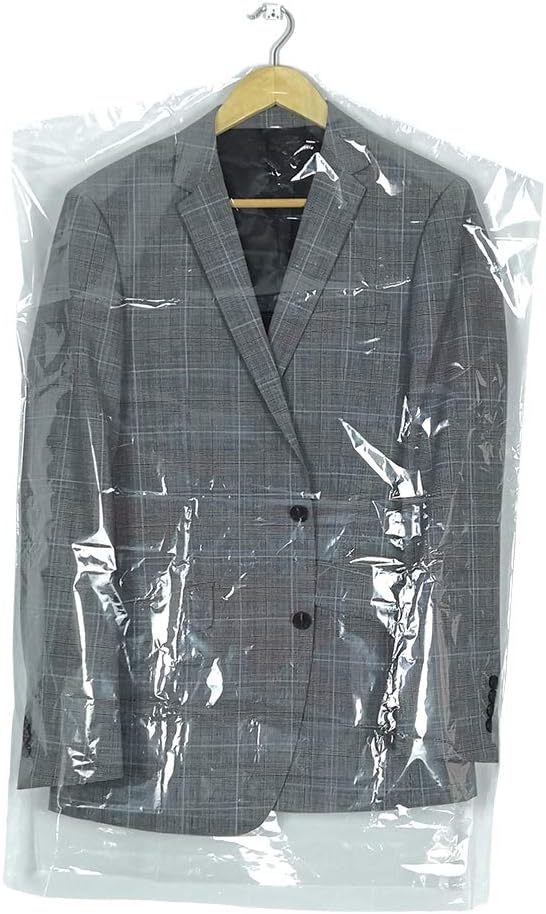 50 Pack 35.4inch Plastic Clear Dry Cleaning Hanging Lightweight Garment Clothes Cover Protector Bags for Closet Clothes Storage.