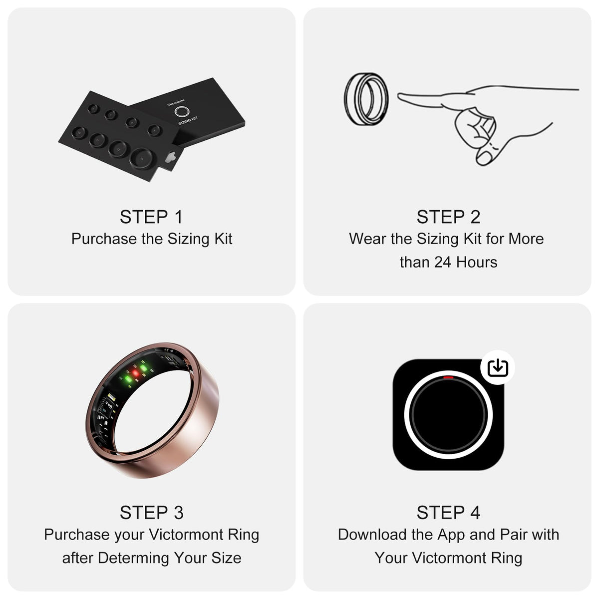 Victormont Titanium Smart Ring, Sleep & Activity Tracking Ring with Heart Rate, HRV, Stress Insights, 7-Day Battery Life, No Subscription, IP68 Waterproof, iOS & Android Compatible (Rose Gold, 7)