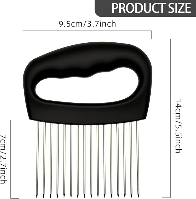 Wooyee Extra-Large Onion Holder for Slicing, Onion Cutter Vegetable Chopper, Extra-Large Tomato Slicer with 16 Long Needles, Stainless Steel Tomato Potato Slicer, Meat and Food Slicing
