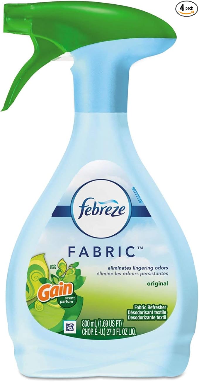 FABRIC Refresher/Odor Eliminator, Gain Original, 27 oz Spray Bottle, 4/Carton