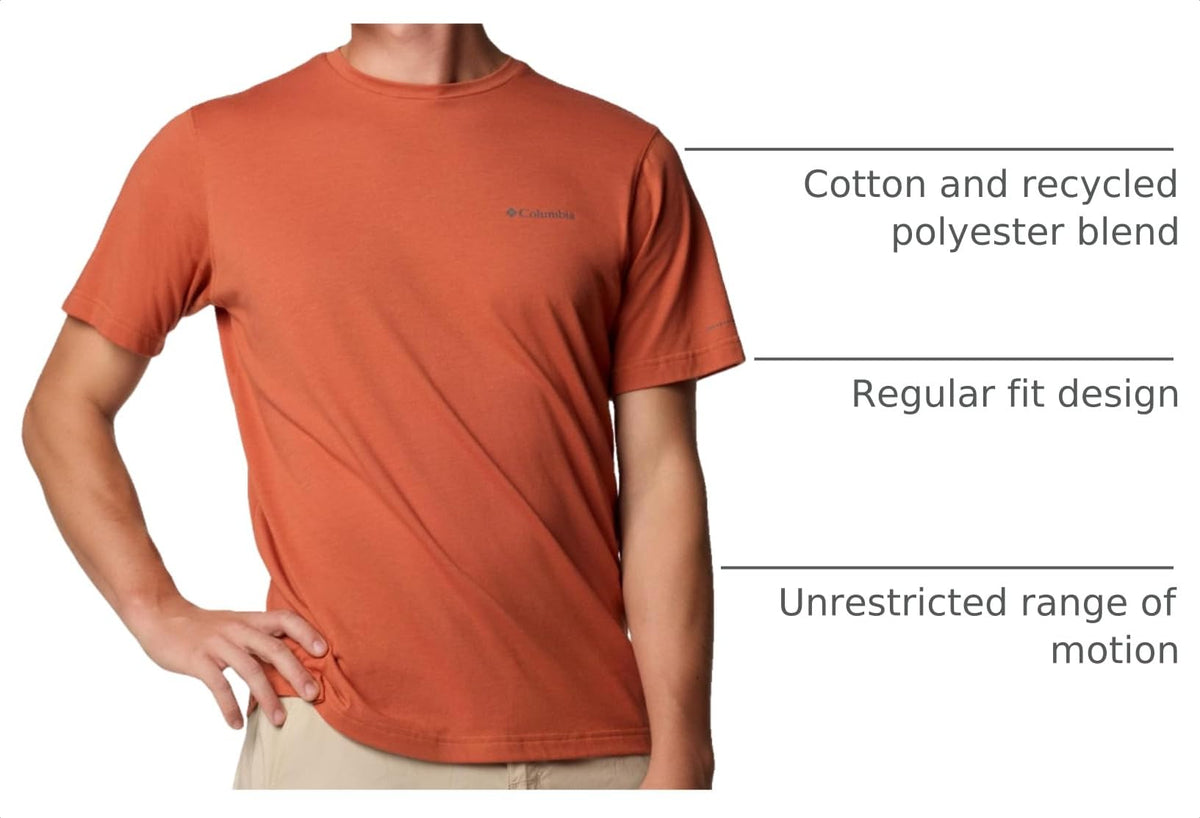 Columbia Mens Thistletown Hills Short Sleeve T-Shirt, Tuscan Heather, 4X