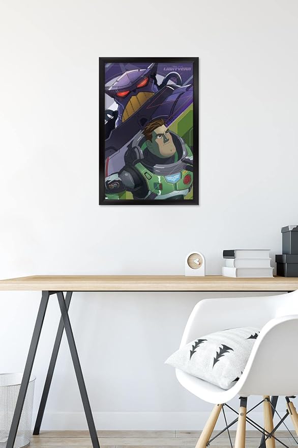 Trends International Disney Pixar Lightyear - Buzz and Zurg Wall Poster, 14.725" x 22.375", Black Framed Version