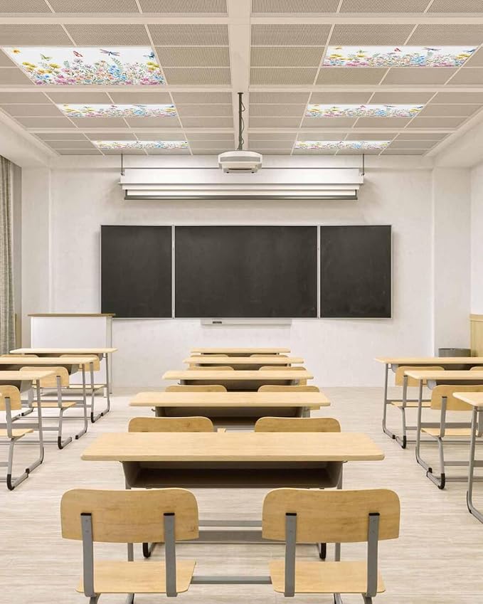 Fluorescent Light Covers for Ceiling Lights Spring Flowers Magnetic Light