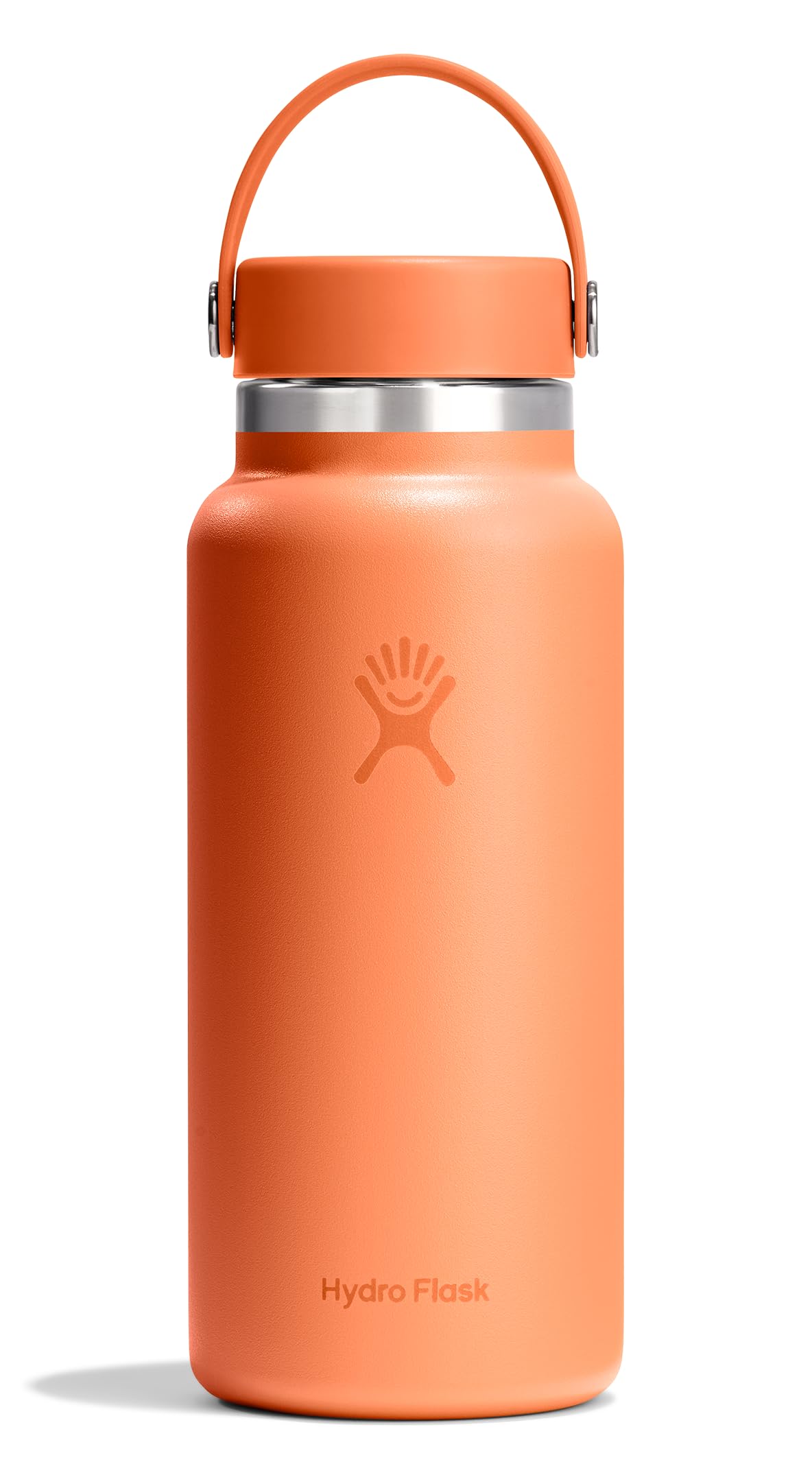 Hydro Flask Water Bottle - Insulated Stainless Steel - Wide Mouth Flex Lid, Non Spill, Leakproof in 32 Oz Nectar Orange