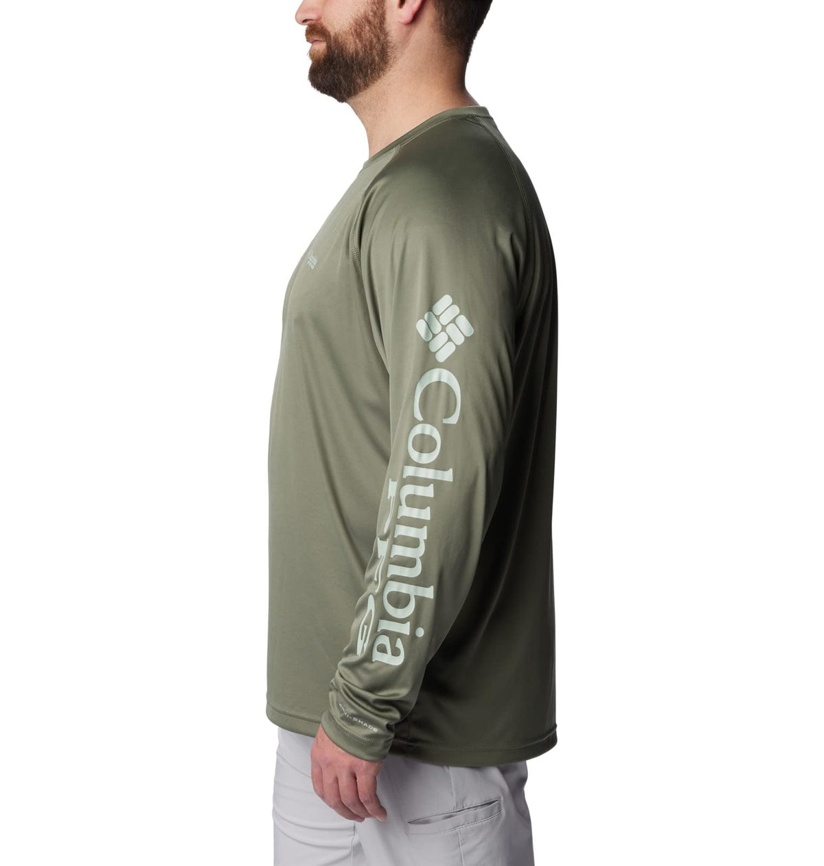 Columbia Men's Terminal Tackle Long Sleeve Fishing Shirt, Cypress/Cool Green Logo, X-Small