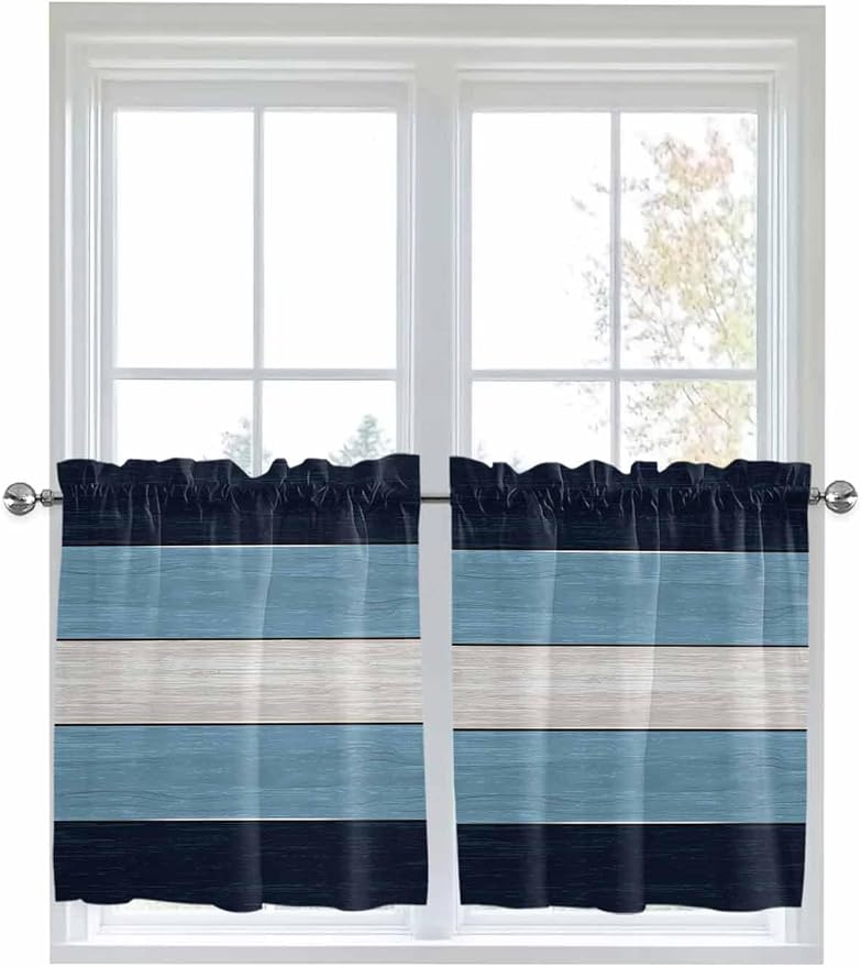 Vintage Country Woodcuts Window Valance Curtains, 2 Panel