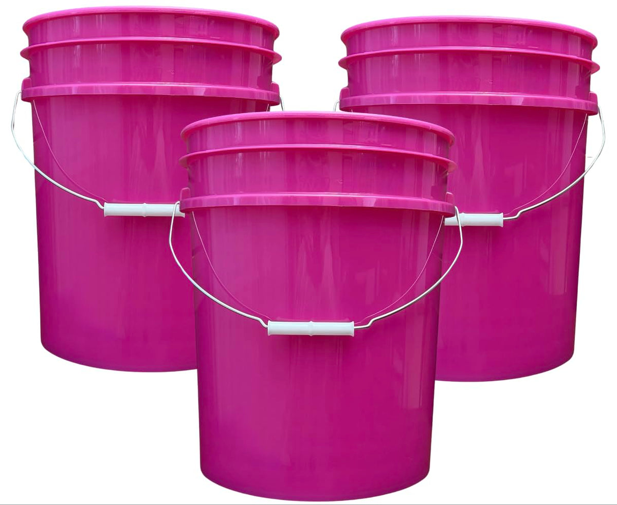 House Naturals 5 Gallon Premium HPDE Plastic Bucket - Made in USA Food Grade Container, BPA Free All Purpose Pail (5, Red)