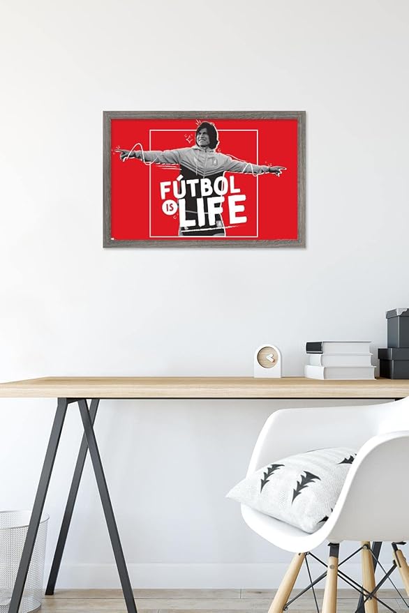 Ted Lasso - Futbol is Life Wall Poster, 22.4L" x 14.7W", Barnwood Framed Version