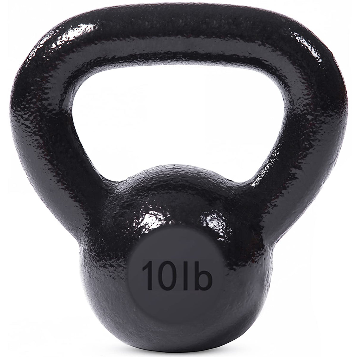 JFIT Cast Iron Kettlebell – Single Weight, Flat Bottom, Polished Handle | Men & Women | CrossFit, Cardio & Strength Training - 10 lbs