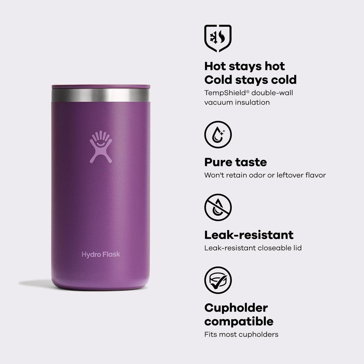 Hydro Flask Travel Coffee Cup – Insulated Stainless Steel, Non-Spill, Leak Resistant to-Go Coffee Tumbler 16 Oz Agave Green