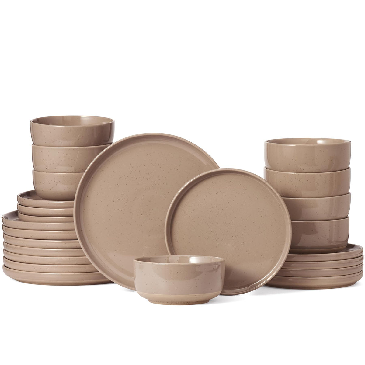 Famiware Milkyway 16-Piece Dinnerware Set with Mugs, Dark Gray