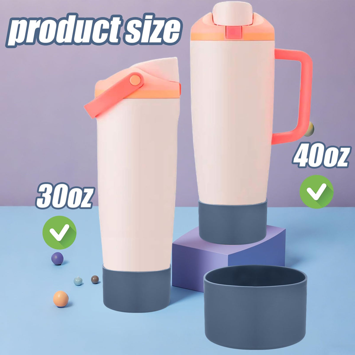 Mity rain 2PCS Protective Silicone Boots for Owala 30oz & 40oz FreeSip Sway