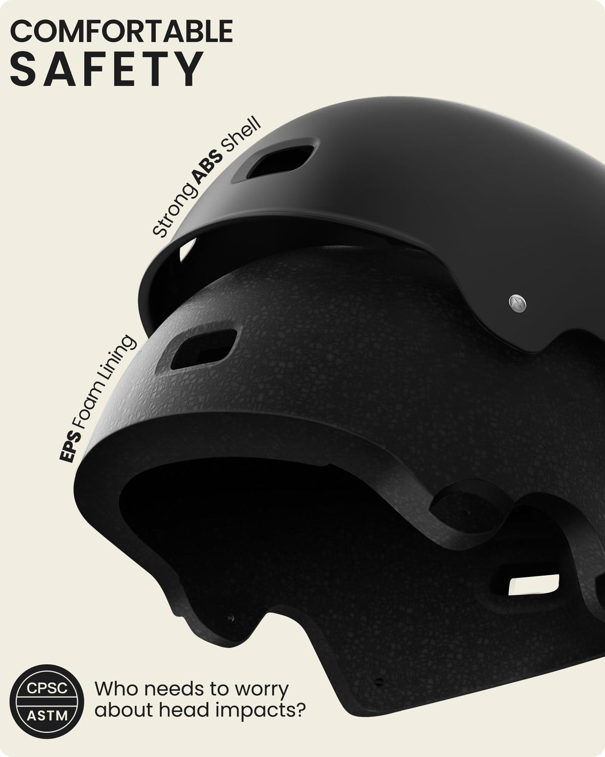 OutdoorMaster Skateboard Cycling Helmet - Two Removable Liners Ventilation Multi-Sport Scooter Roller Skate Inline Skating for Kids, Youth & Adults - L - Black