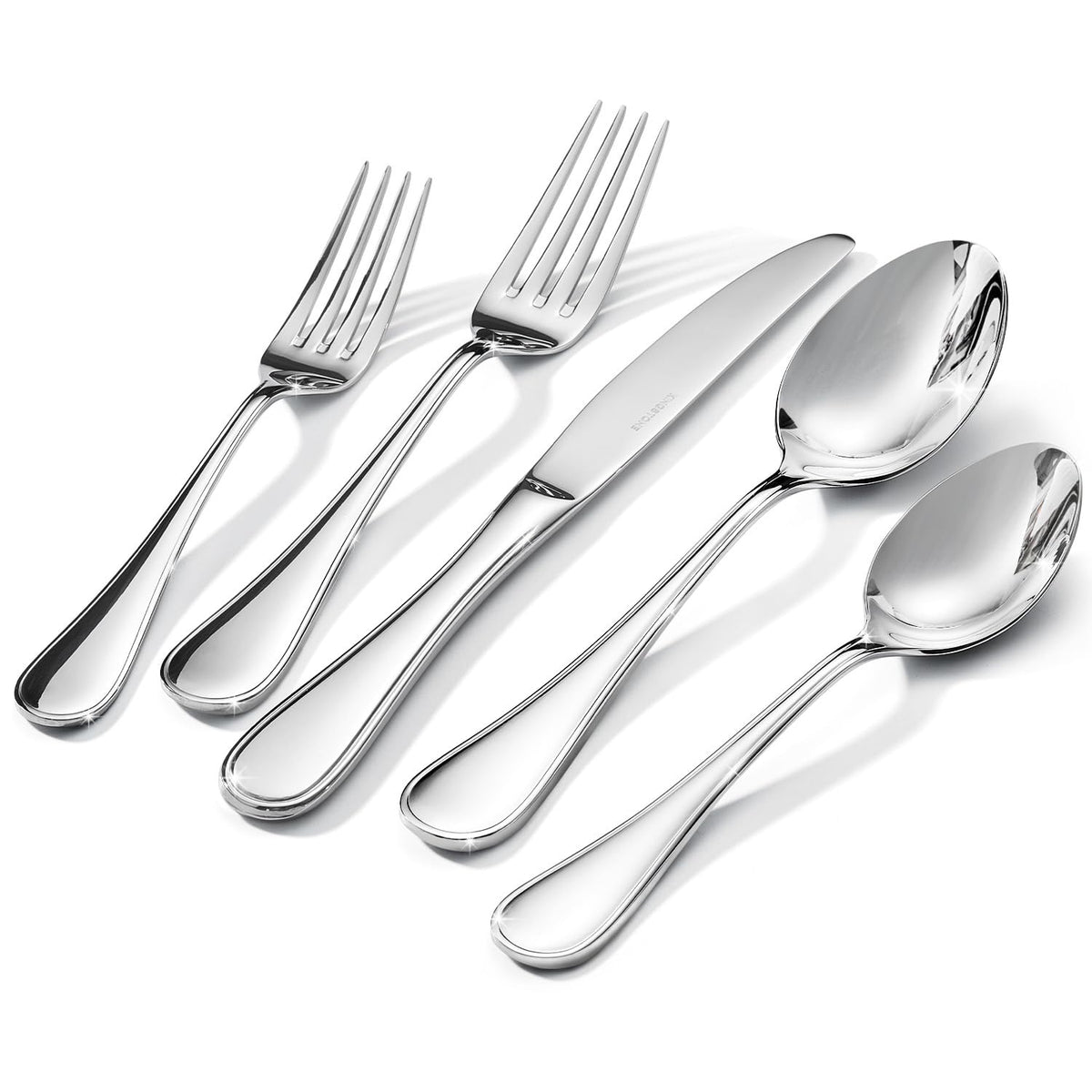 48 Piece Silverware Set for 8 with Steak Knives, 18/10 Stainless Steel
