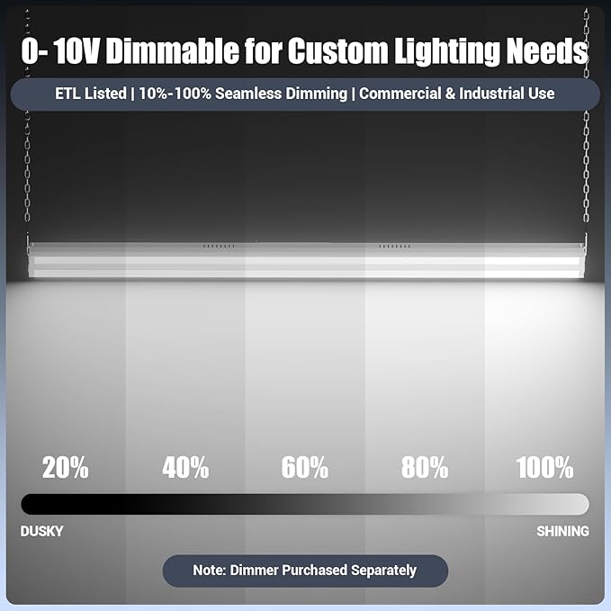 LED Linear Shop Lights 300W, 45000LM Led High Bay Lights 5000K Daylight 120-277V,Led Garage Light for Shop Workshop Store Commercial Supermarket Warehouse Basement Exhibition Room ETL-1Pack