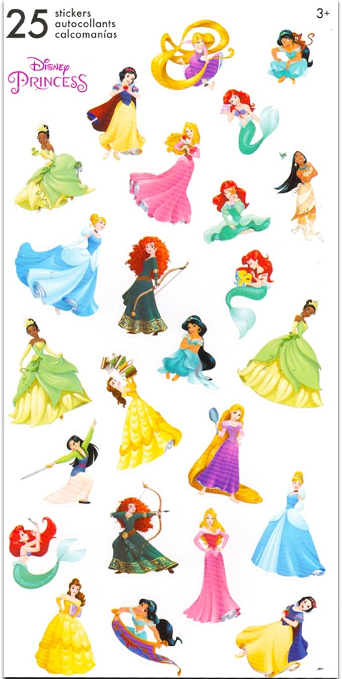 Disney Princess Flash Cards Set Toddler Kids - Bundle with 72 Math Flashcards Featuring Numbers for Pre-K Boys, Girls Plus Stickers, More | Disney Princess Learning Toys