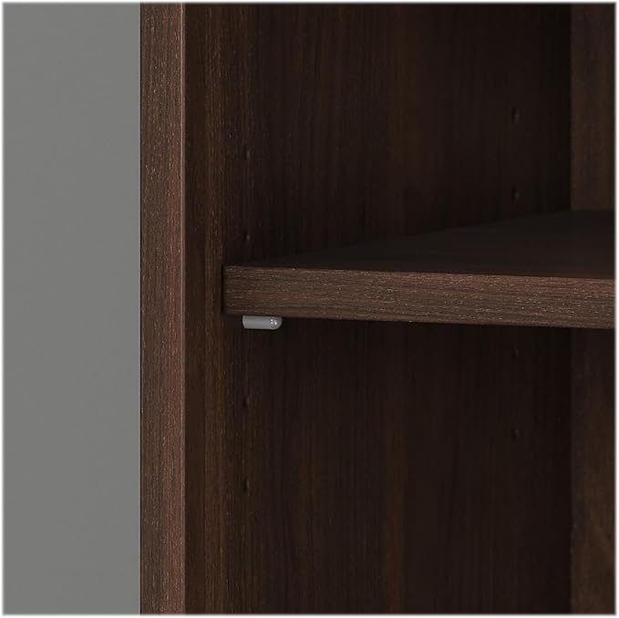 Bush Business Furniture Hybrid Tall 5 Shelf Bookcase in Black Walnut