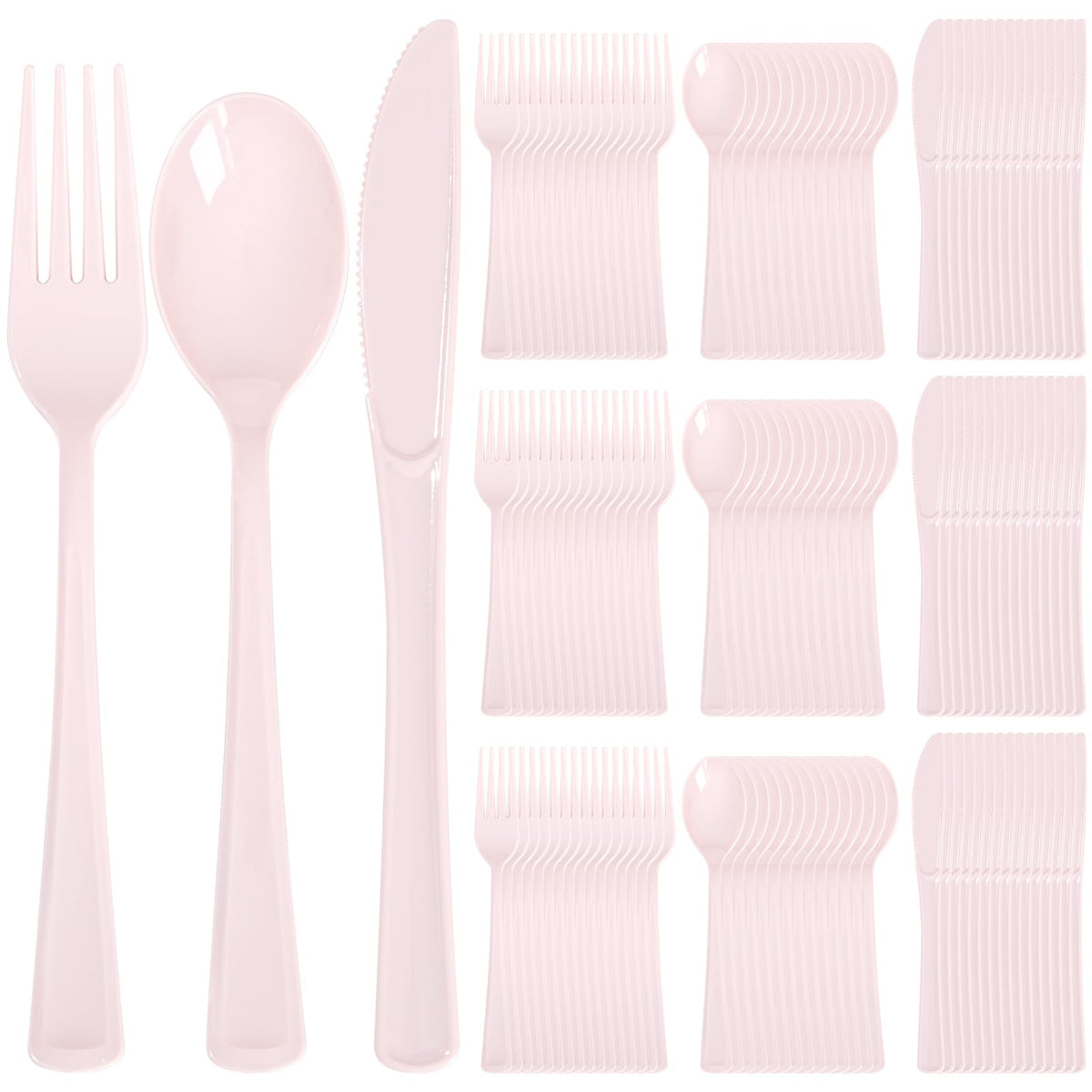 Supernal 120pcs Rainbow Plastic Silverware Set, Blue Pink Gold Ombre