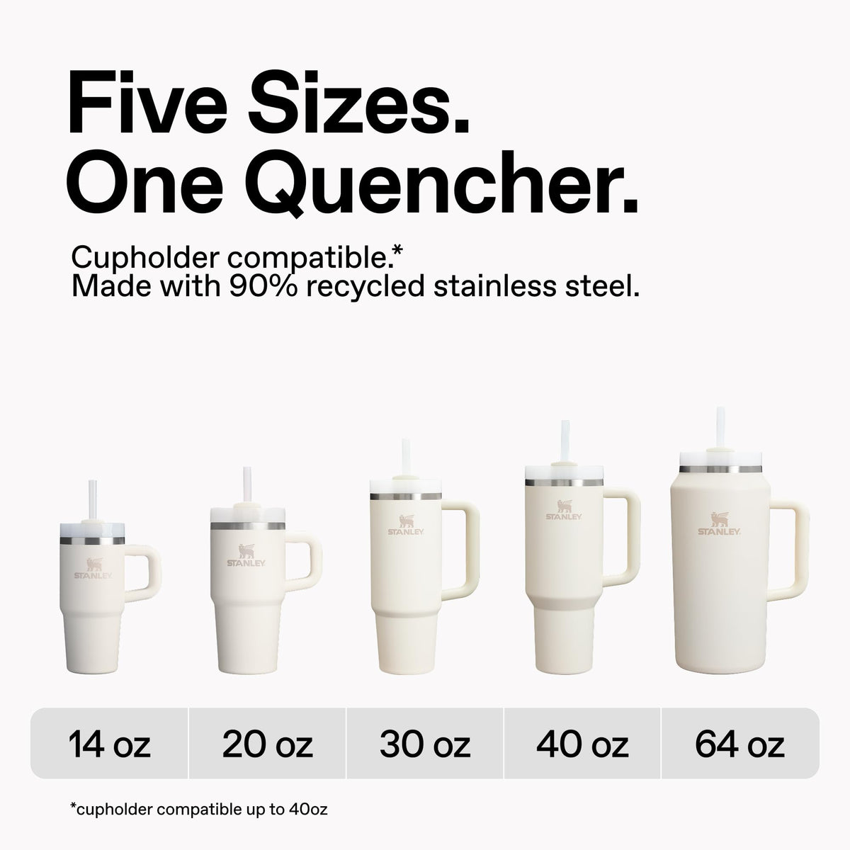 STANLEY Quencher H2.0 Tumbler with Handle and Straw - 40 Fluid Ounces, Flowstate 3-Position Lid, Insulated Stainless Steel, BPA-Free, Cup Holder Compatible, Lichen