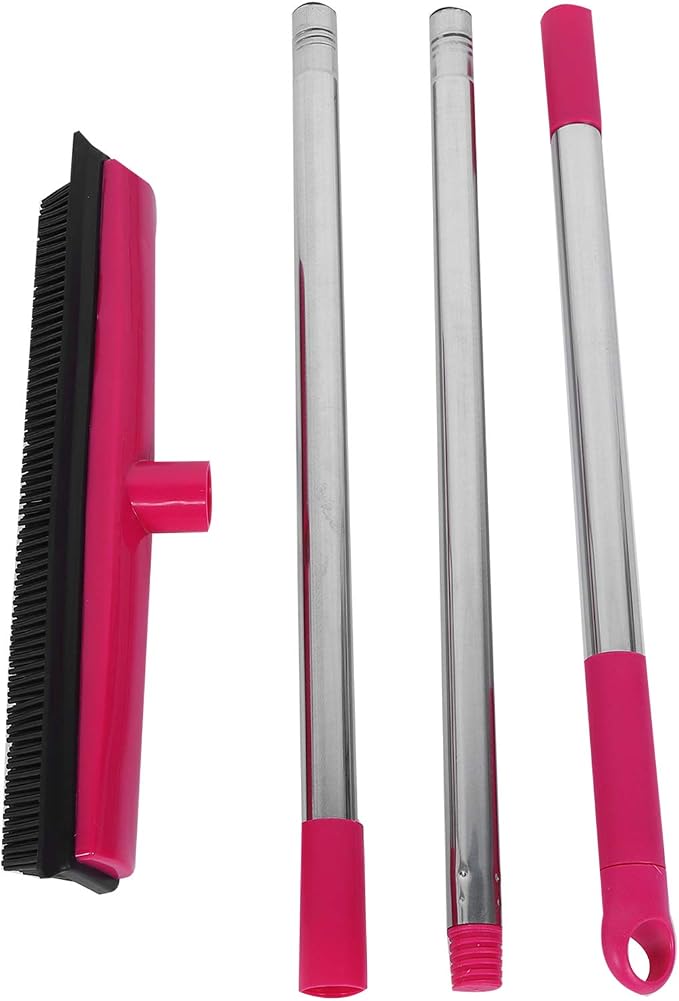 Multifunctional Broom, Telescopic Carpet Rake Rubber Pp 12.6in Brush Easy Wash