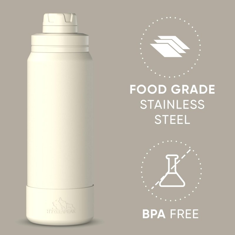 Hydrapeak 32oz Sport Insulated Water Bottle with Chug Lid, Leak & Spill Proof, Keeps Drinks Cold for 24 Hours, Hot for 12 Hours, Premium Stainless Steel Water Bottles (32oz, Alpine)