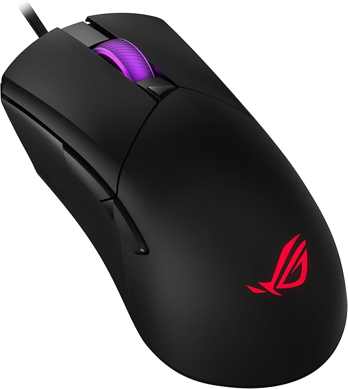 ASUS ROG Gladius III Core Wired Gaming Mouse – Right-Handed Ergonomic, 72g, 12K DPI, ROG Paracord, Push-Fit Switch Sockets/Hot-Swappable Switches, Gear Link Web-Based Configuration, PC/Mac Support