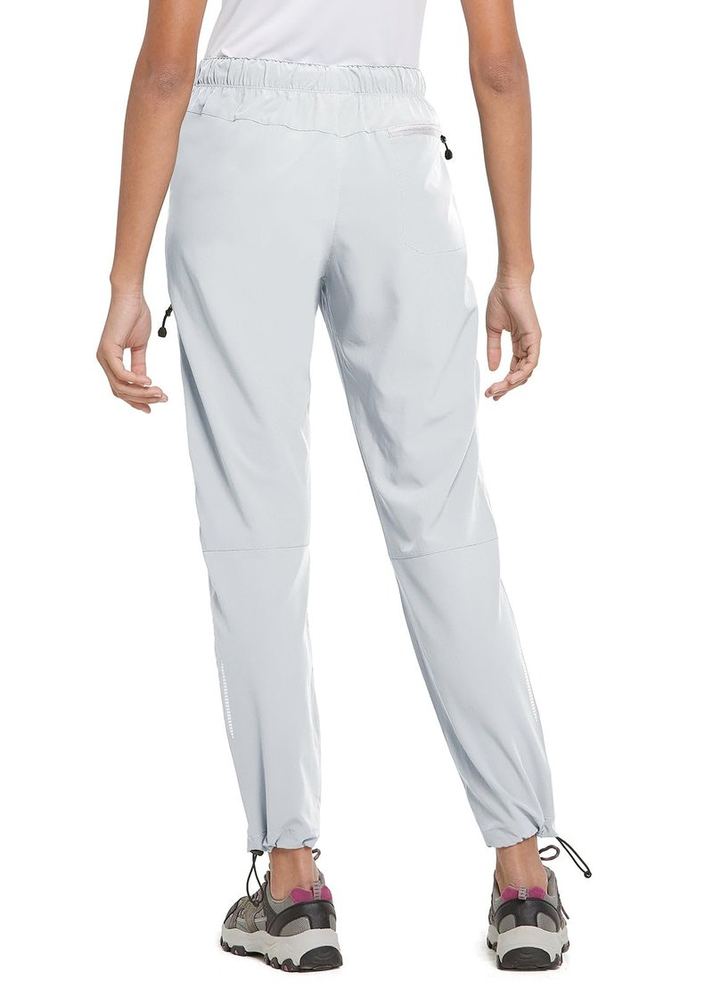 baleaf Travel Pants Women Hiking Long Tall Lightweight Quick Dry Water Resistant Cargo Pants 31'' Cool Gray Size S