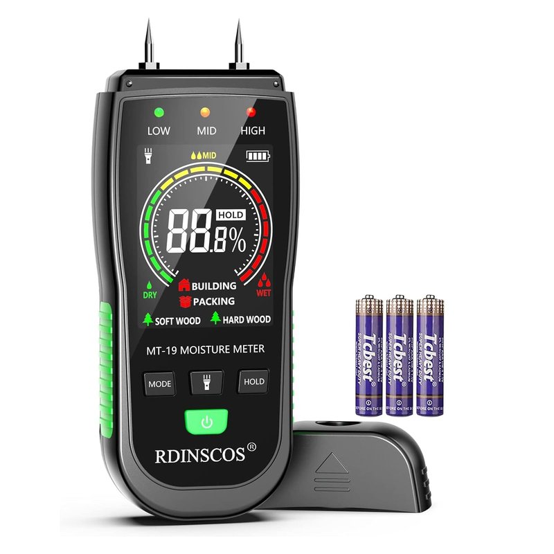 RDINSCOS Digital Moisture Meter Pin-Type Wood Moisture Detector