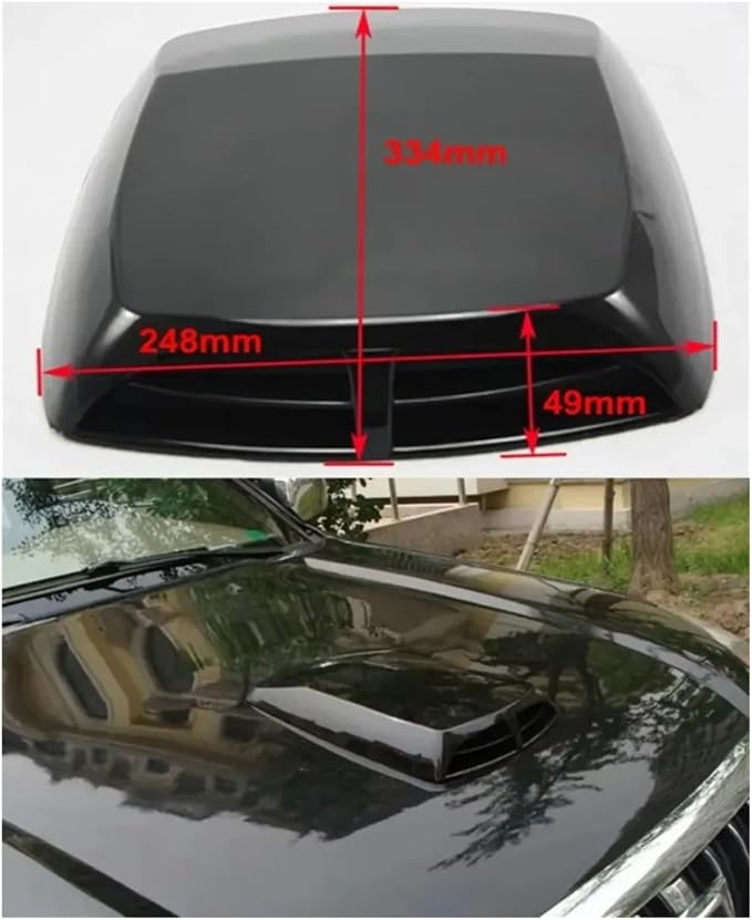 Decorative Hood Scoop Air Intake Flow Vent Black Carbon Universal Car