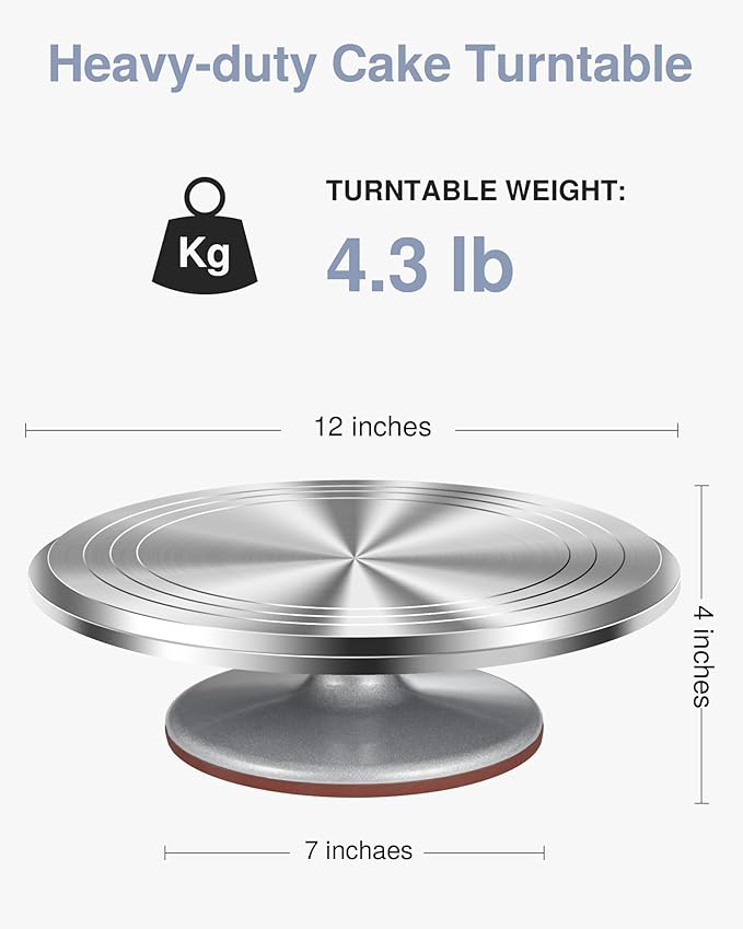 Puroma Aluminum Cake Turntable Rotating Decorating Kits for Cake Cupcake