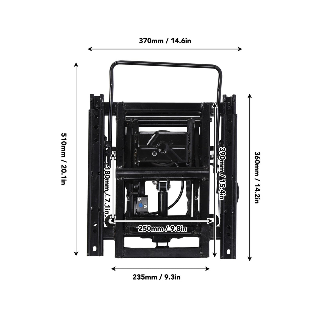 Tissting Heavy Duty Seat Air Suspension Base - Pneumatic Shock Absorbing Suspension Seat Base with Front and Rear Sliding Rails, Reduce Vibration for RV Truck Tractor Construction Vehicles