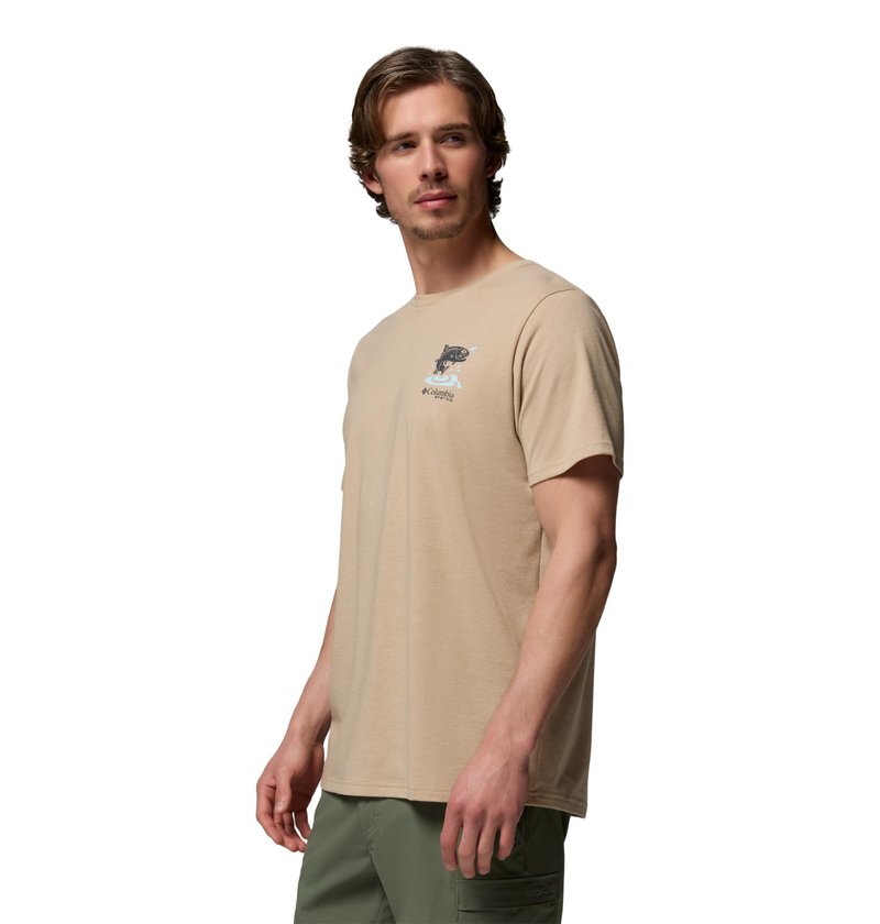 Columbia Men's PFG Uncharted Graphic Short Sleeve, Beach, Large