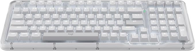 Logitech Alto Keys K98M Wireless Mechanical Keyboard, Customizable Keyboard with Vibration Absorbing Gasket, Backlit Keys, Bluetooth, USB-C Charging, for PC, Mac, Laptops - Off-White