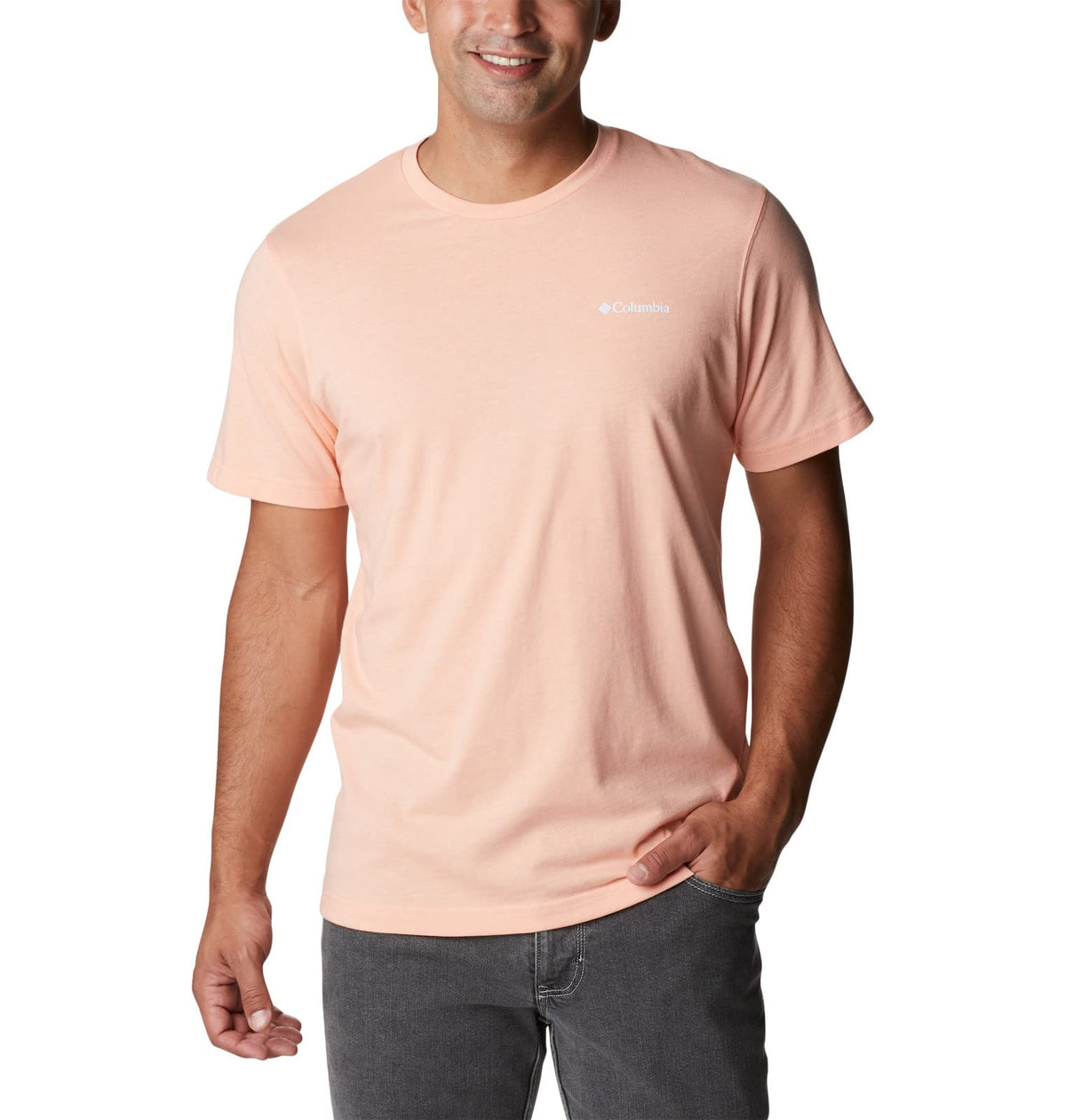 Columbia Men's Thistletown Hills Short Sleeve, Coral Reef Heather, Small