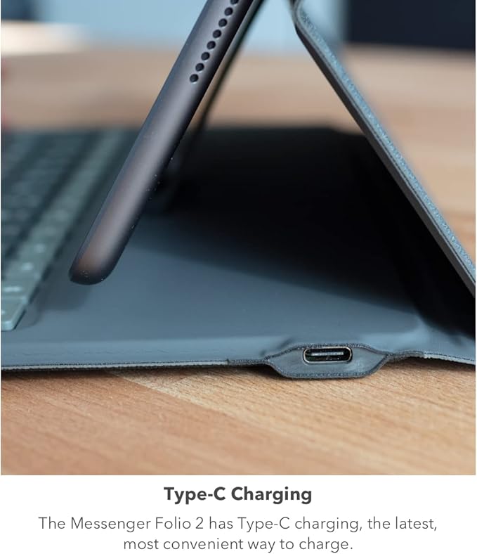 ZAGG Messenger Folio 2 Tablet Keyboard & Case, Laptop-Style Keys, Built-in Stand for iPad 11" (A16) & 10.9-inch 10th GEN iPad