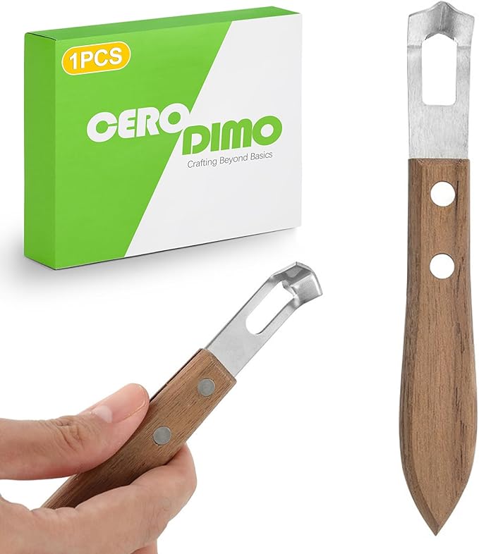 CeroDimo Channel Knife Lemon Peeler - Citrus Zester Tool with Wooden Handle, Stainless Steel Lemon Twist and Orange Peeler, Perfect Bar and Cocktail Garnish Tool