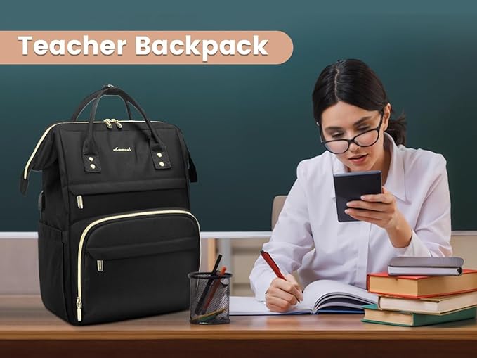 LOVEVOOK Laptop Backpack for Women with Giant Tumbler Holder Pocket, 15.6 Inch Work Daypack for Teacher Nurse, Computer College Bookbag Purse, Waterproof Travel Back Pack with USB Charging Port