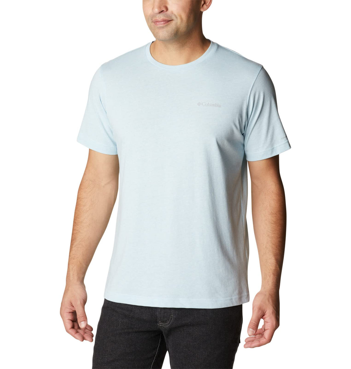 Columbia Men's Thistletown Hills Short Sleeve, Sky Blue Heather, 3X Big