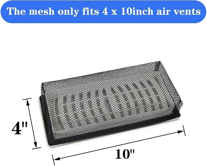 4"x10" Floor Register Trap Covers Screen Air Vent Filters