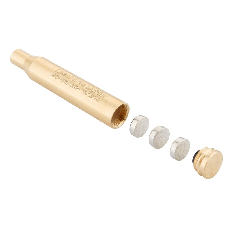 Laser Bore Sight for .30-06/25-06/270 Cartridge Hunting Red Dot Boresighter with 6 Batteries（2 Set Batteries）