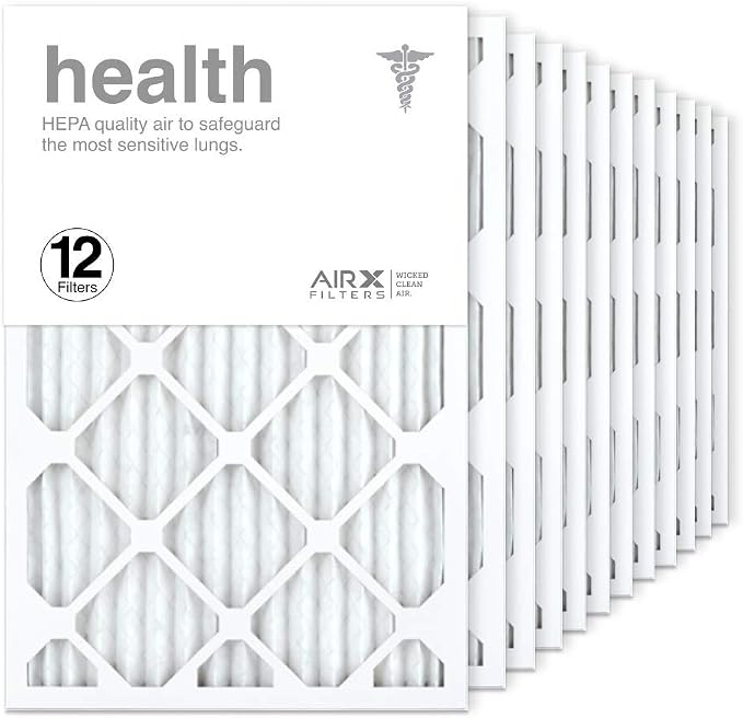 AIRx Air Filter MERV 13 Pleated HVAC AC Furnace Air Filter, Health 12-Pack