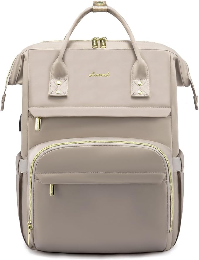 LOVEVOOK College Laptop Backpack, 15.6 Inch Travel Backpack for College, Waterproof Work Backpack Woman for Teacher Nurse Anti-theft Travel Back Pack, Gifts for Women, Dim Grey